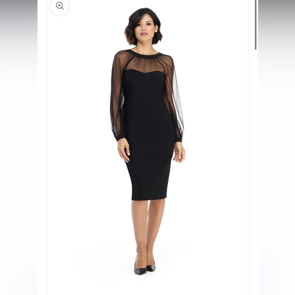 Maggy London Dresses & Skirts - Maggie London ‘Carmindy’ black sheer bodice dress, size 8